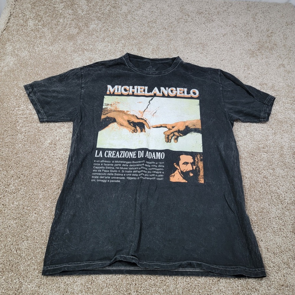 Michelangelo Graphic T-Shirt Art Painting Print Tee Mens Large